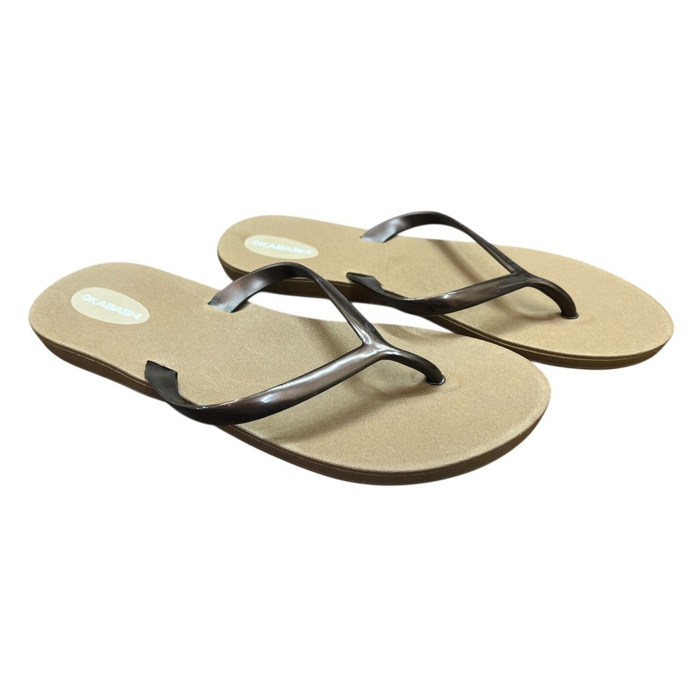 Okabashi Womens Size 6 Bronze Brown Neutral Flat Slide Flip Flop Sandals Comfort